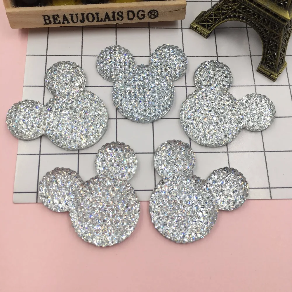 Сияющая голова мыши из смолы кабошон с плоским основанием для украшения центр