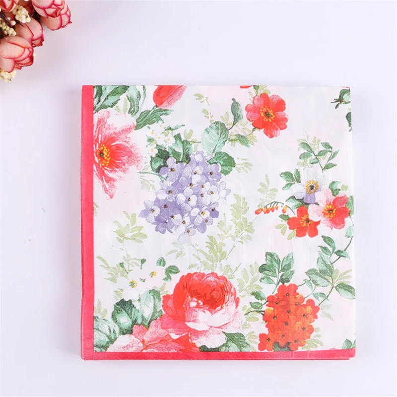 Новинка бумажные салфетки с масляным принтом цветочные цветочный шеф декупаж