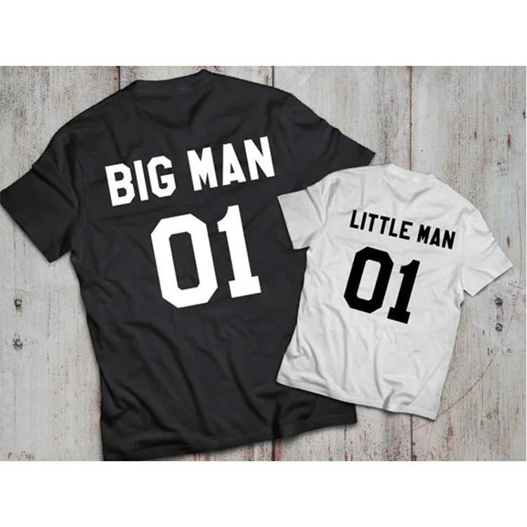 2017 Лето Одежда для папы и сына Комплекты Детская рубашка BIG MAN Little Man футболки