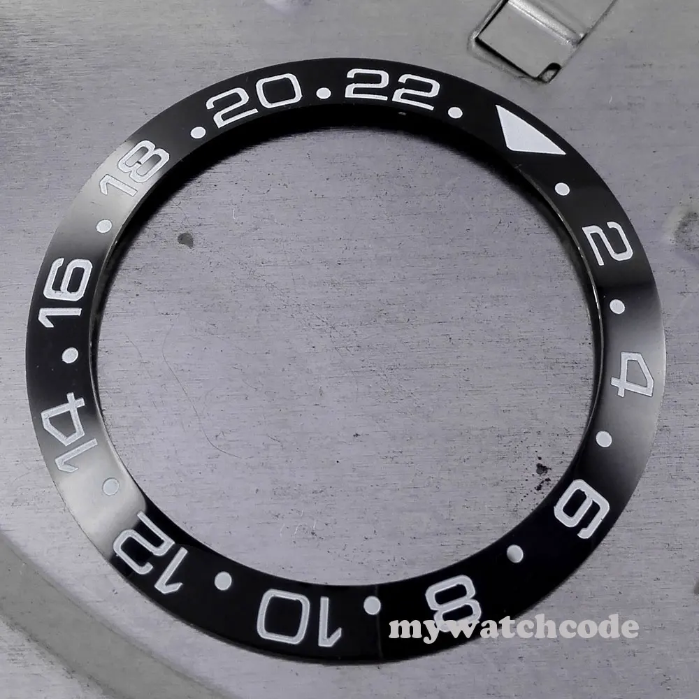 

CARVING 38mm black ceramic bezel white marks insert for 40mm sub watch case