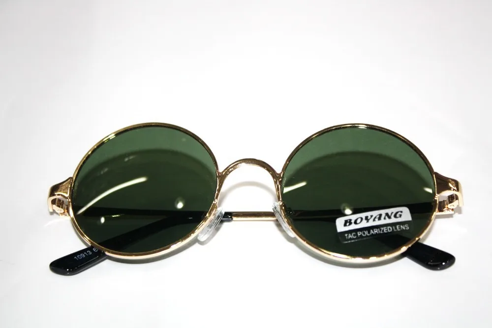 !! Поляризованные очки для чтения! Круглые винтажные солнцезащитные золотистого