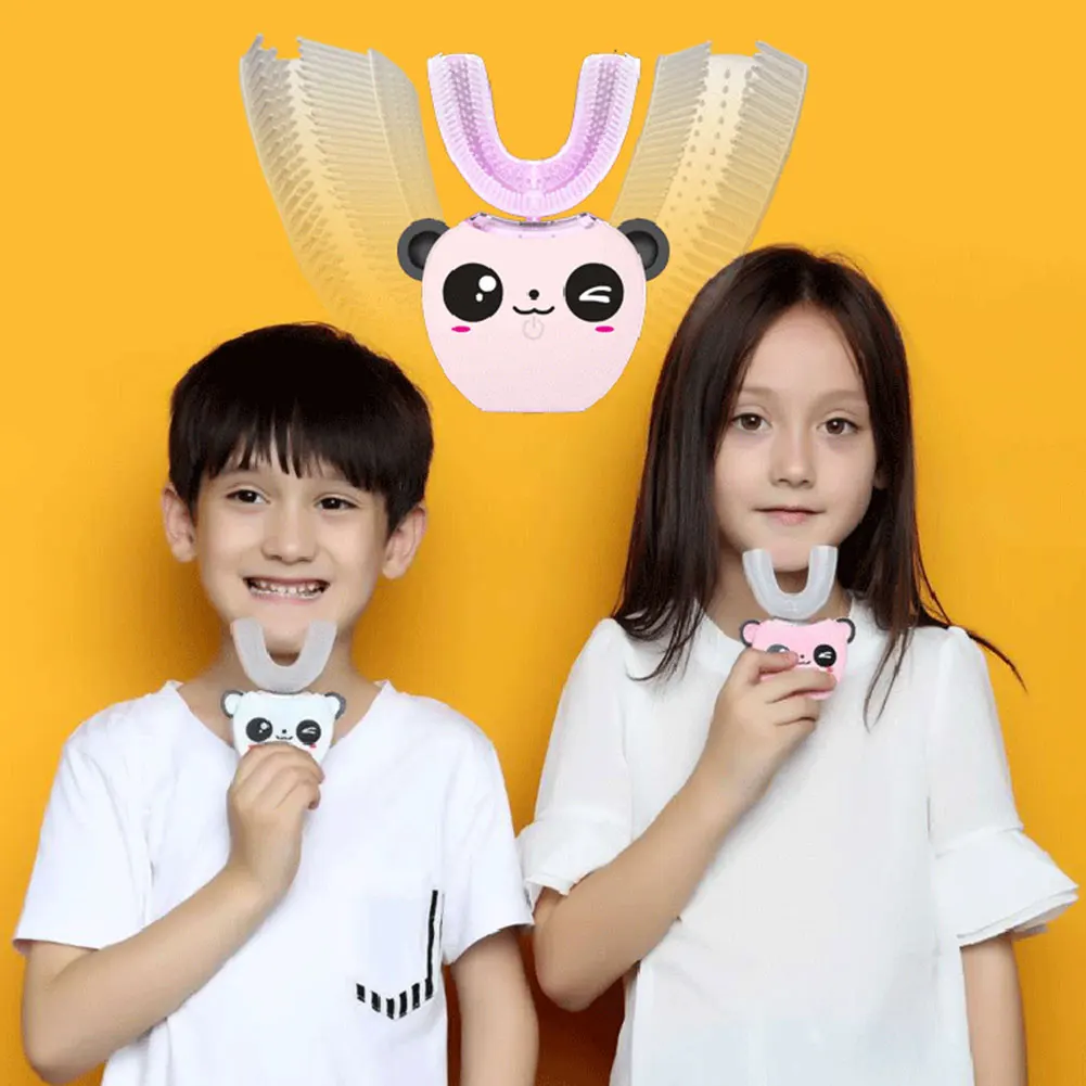 Sonic Anti Bacteria Waterproof Automatic Powerful U Shape Cute Soft Portable Electric Toothbrush Hygienic Children Silicone | Красота и