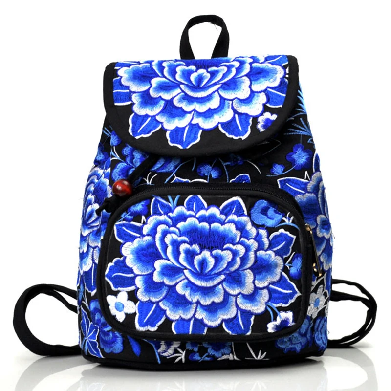2019 брендовый женский маленький холщовый рюкзак для женщин с вышитыми цветами