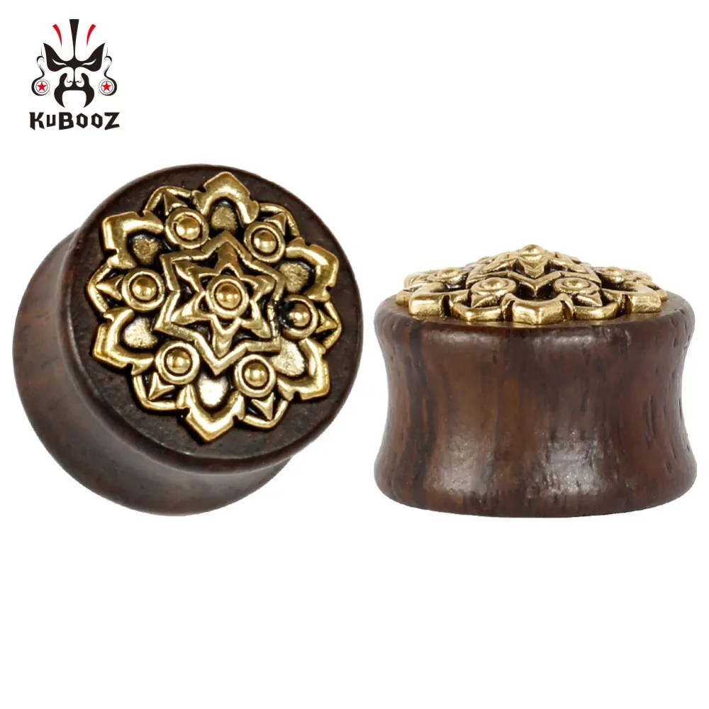 

Wholesale Price Wood Metal Flower Ear Plugs Tunnels Piercing Body Jewelry Earrings Expander Gauges Stretchers 48PCS