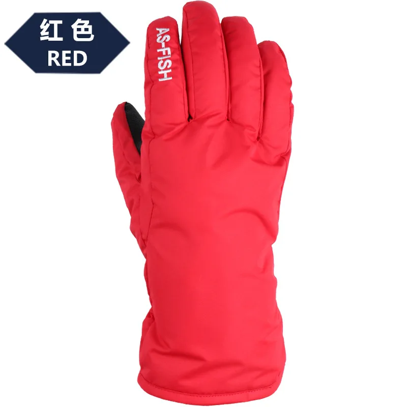 Красный Winter Ski Snowboard Finger Gloves Guantes Nieve Snow Snowmobile Cycling Motorcycle Skiing Sport Windproof Waterproof Gloves - Цвет: Красный