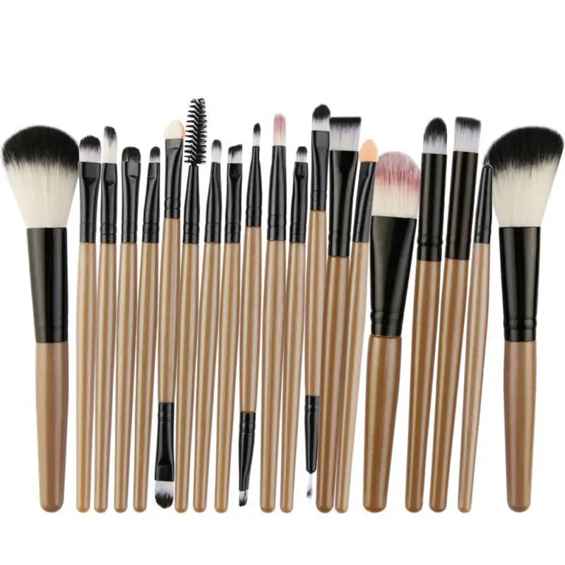 22 pcs 15/22 шт. Профессиональный набор кистей для макияжа с деревянной ручкой для глаз тени для бровей подводка для глаз порошок пятен уход за кожей лица кисти для макияжа - Handle Color: 22 pcs