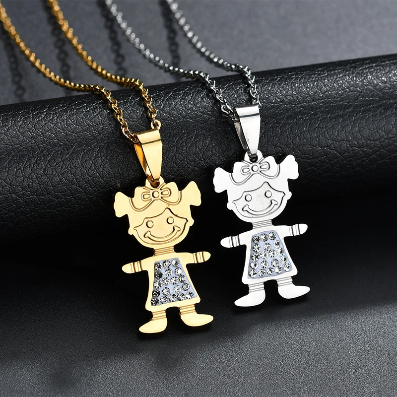 Ожерелье UZone с героями мультфильмов ожерелье золотого цвета для семьи подвеской