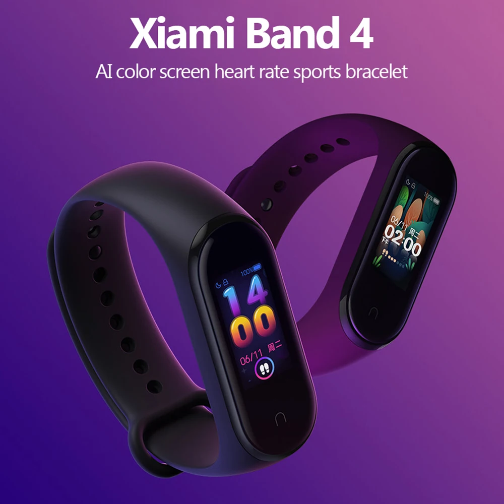 Новинка, Xiaomi mi-браслет 4 с цветным смарт-экраном, браслет для фитнеса, сердечного ритма, 135 мА/ч, Bluetooth, 5,0, 50 м, для плавания, mi ng, водонепроницаемый