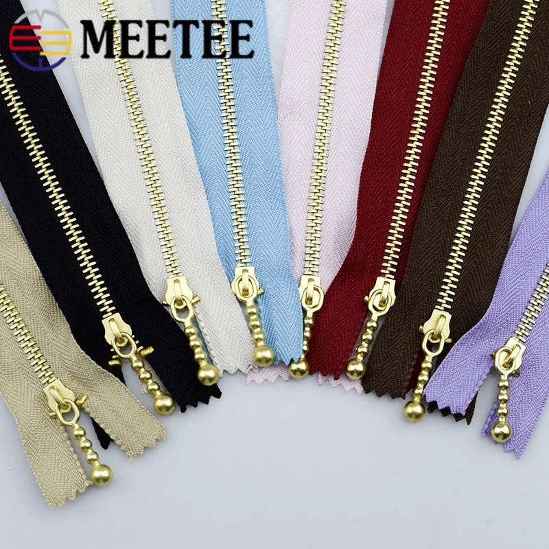 10 шт. Meetee 3 # Золотой 20 см застежка молния металлическая для шитье ремонт набор