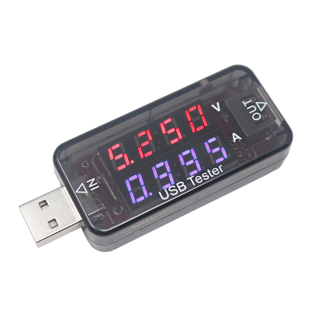 Двойной дисплей USB Тестер Вольтметр постоянного тока Амперметр Напряжение