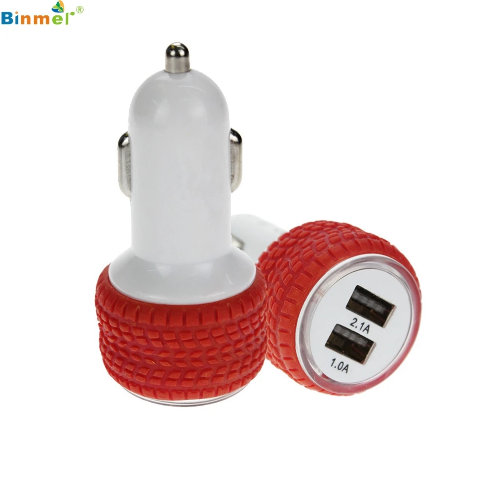 Binmer 2019 новое автомобильное зарядное устройство с двумя USB портами и светодиодной