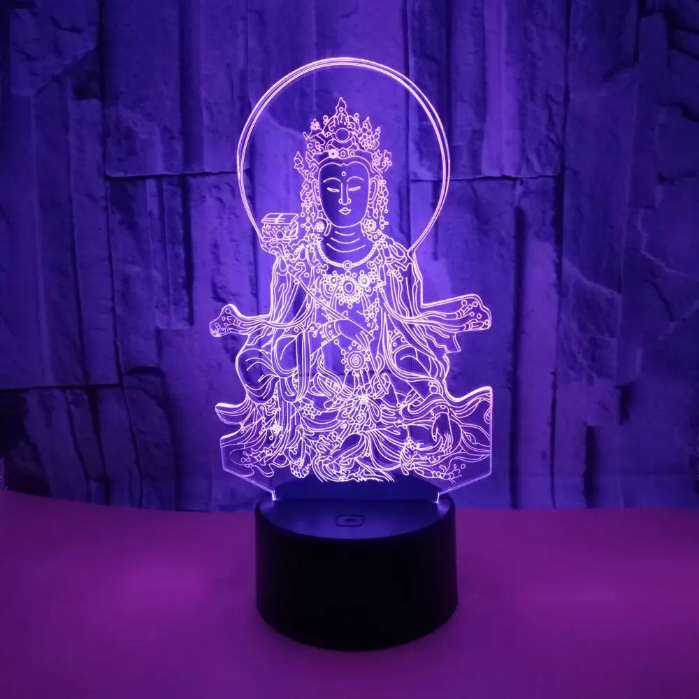 Новый 3d маленький ночсветильник Будды Внешняя торговля дистанционный сенсорный
