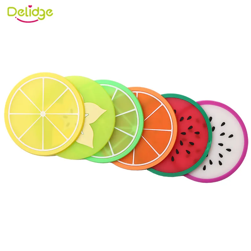 Delidge 1 шт. 9 см стол в форме фруктов коврик милый цветной Силиконовый круглый