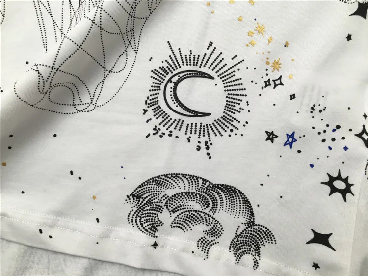 Новинка 2019 модная футболка парка с эскизом тигра звезды Луны в стиле хип хоп