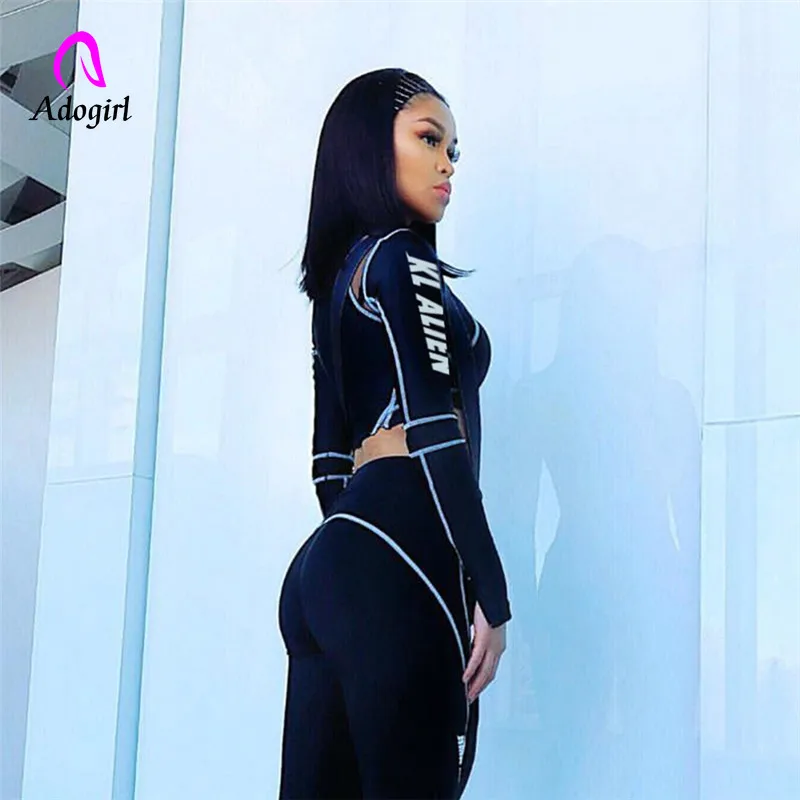 Спортивный женский костюм Adogirl из двух предметов для фитнеса топ с высоким