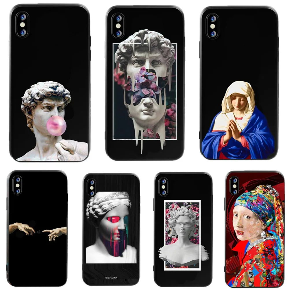 Чехол для телефона с рисунком Давида арт iphone X XS SR Max модная винтажная задняя чехол
