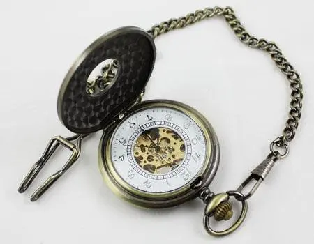 Античные полые механические бронзовые каркасные карманные часы с откидной