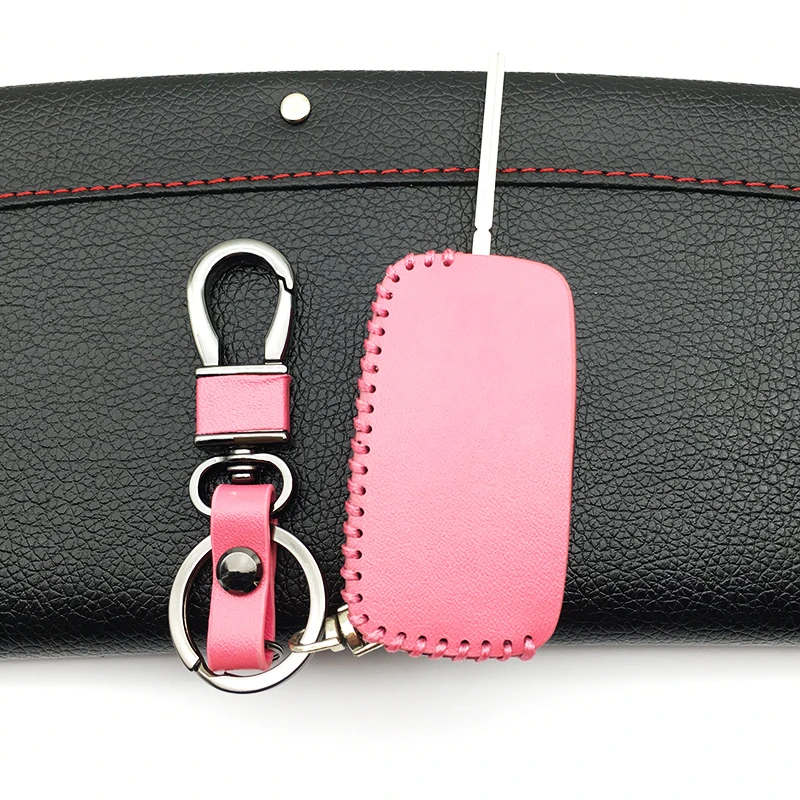 

Leather Folding Key Case Cover For Audi A2 A3 A4 A6 TT Car-cover 2 buttons remote control Protective shell Auto Accessories
