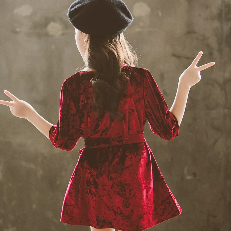 Платье бархатное для девочек 2-12 лет на весну-лето | Детская одежда и обувь