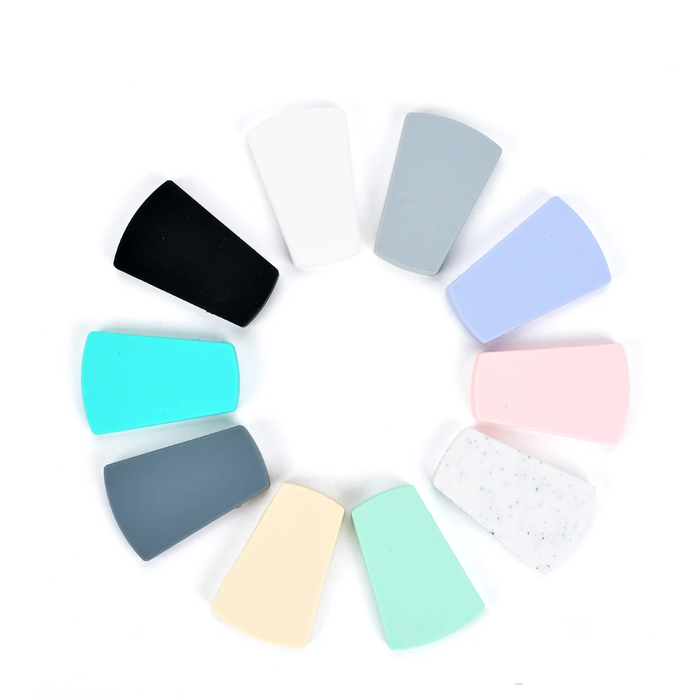 LOFCA-Cuentas trapezoidales de dentici&oacute;n para beb&eacute;, collar de cuentas de silicona para reci&eacute;n nacido, joyer&iacute;a de grado alimenticio, 5 uds.-2