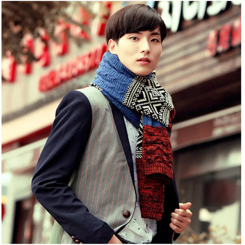 2018 Fashion Warm Wild Autumn And Winter New Jacquard Stitching Men's Scarf Bib Wholesale A Generation |