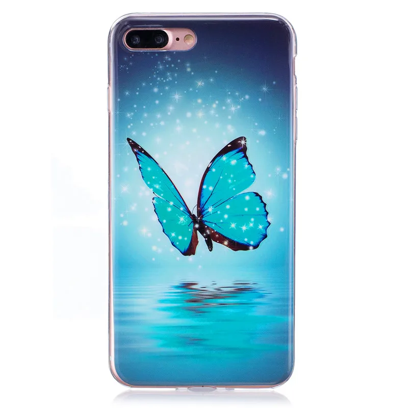 Чехол для iPhone 7 Plus 7G Блестящий Мягкий силиконовый чехол из ТПУ с аниме рисунком