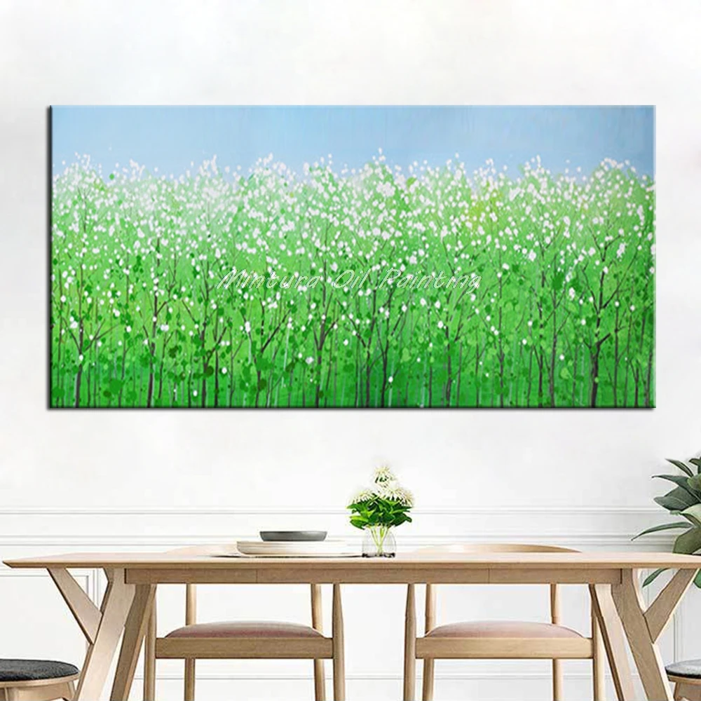 Mintura Art Large Size Hand Painted Tree Flowers Oil Painting On Canvas Modern Abstract Wall Pictures for Living Room Home Decor | Дом и сад