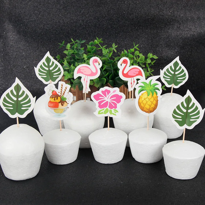 Набор из 24 штук фламинго мороженое в виде пирожного чашке с топперы выбирает дети