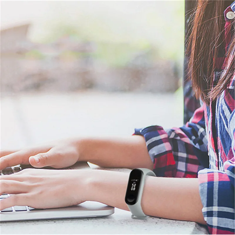 Ремешок на запястье для xiaomi Mi Band 3 аксессуары браслета силиконовый ремешок