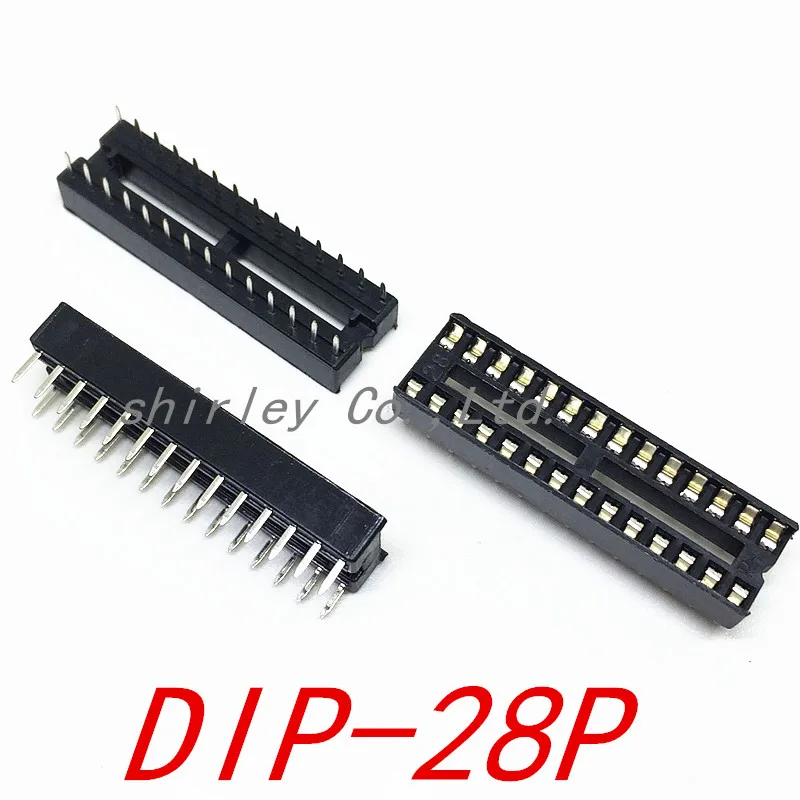 

Free shiiping 17pcs IC Seat DIP 28Pin DIP IC Sockets Adaptor Solder Type Socket dip-28p