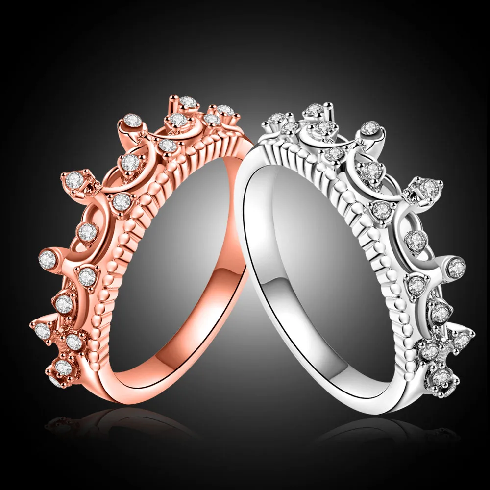 ECODAY модное кольцо с кристаллами в форме короны серебряное для женщин женское Anillos