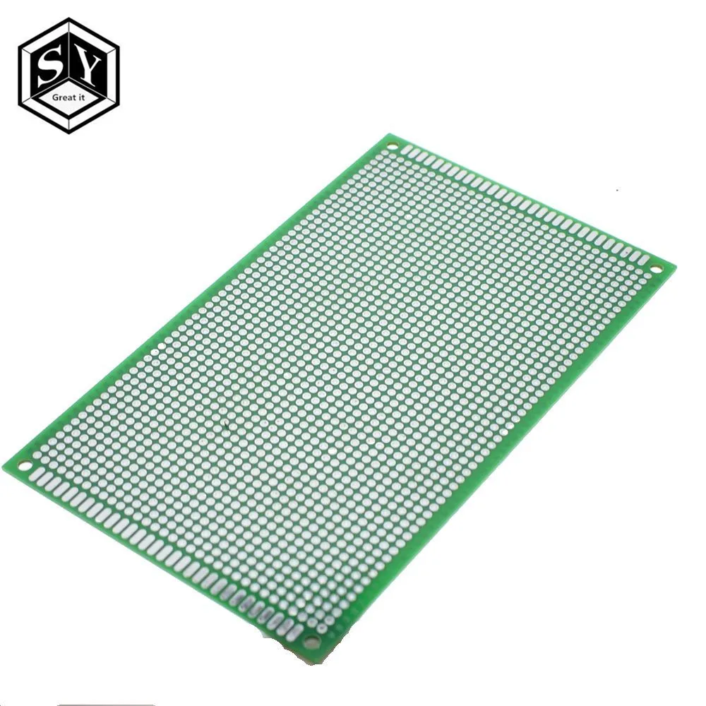 1 шт. 7x9 см Прототип PCB 7*9 см панель двойное покрытие/лужение PCB универсальная плата двухсторонняя PCB 2,54 мм доска Зеленая