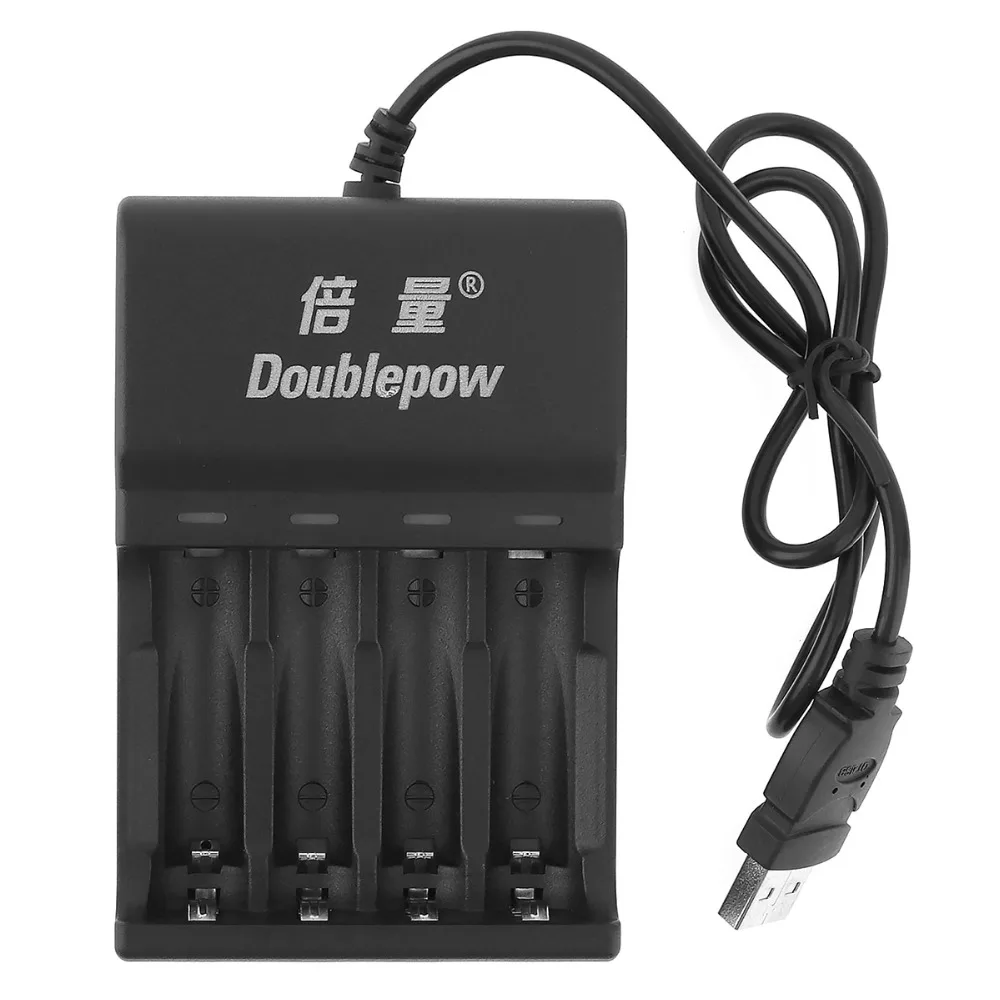 Doublepow быстрое умное NiMH NiCD USB зарядное устройство с 4 слотами Светодиодный