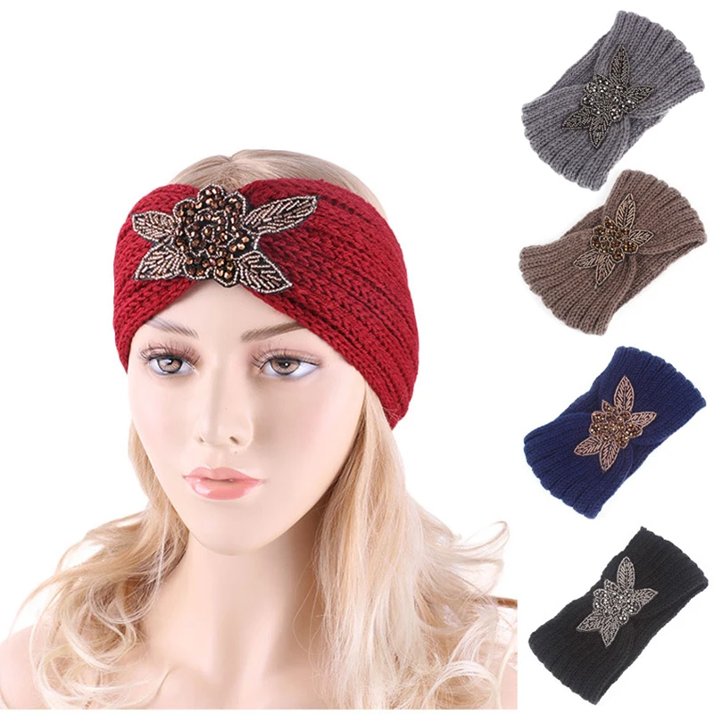 Осенне-зимняя шерстяная повязка на голову для женщин аксессуары волос винтажная