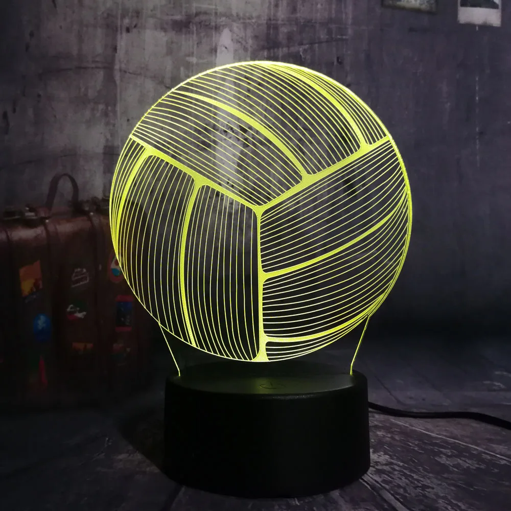 Новый Спорт на открытом воздухе волейбол 3D RGB светодиодный ночной Светильник Multi