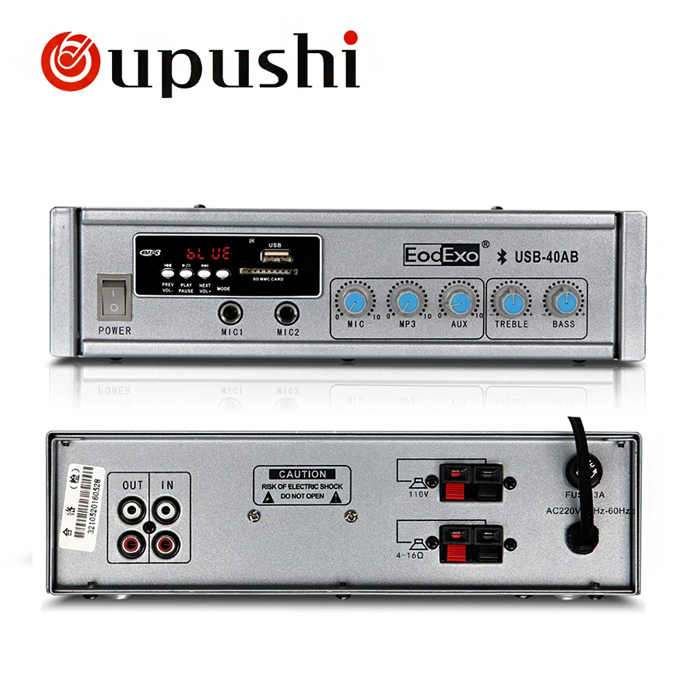 Музыкальная система фонового звука Oupushi Hi-Fi 40 Вт Bluetooth PA USB усилитель с потолочным