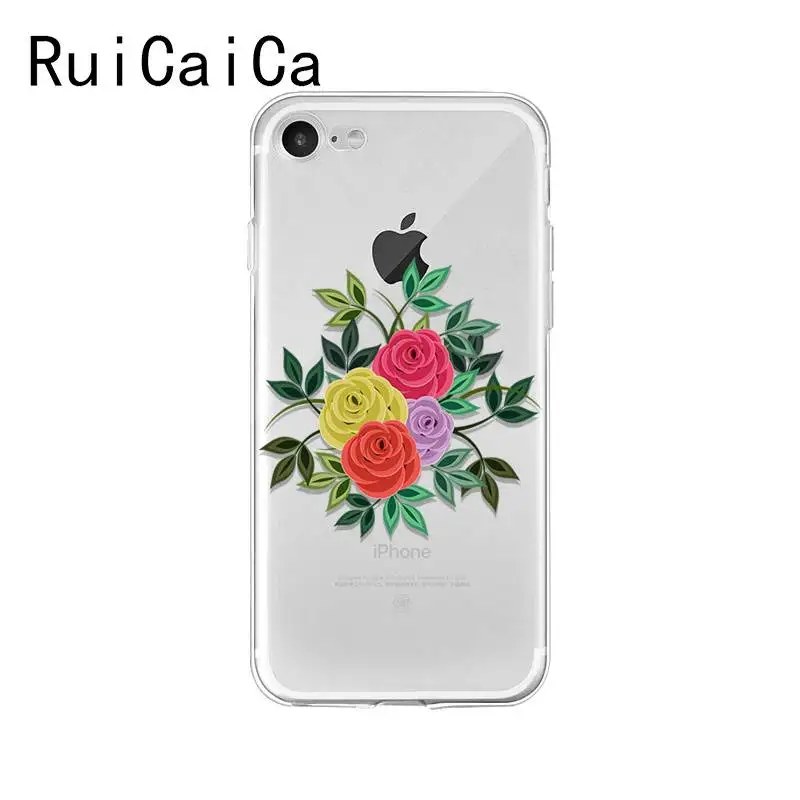 Ruicaica Цветочный ЗАВОД Пион Роза Подсолнух Лотос мягкий чехол для телефона из ТПУ