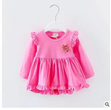 Детская одежда новое осеннее платье с длинными рукавами и цветочным принтом в