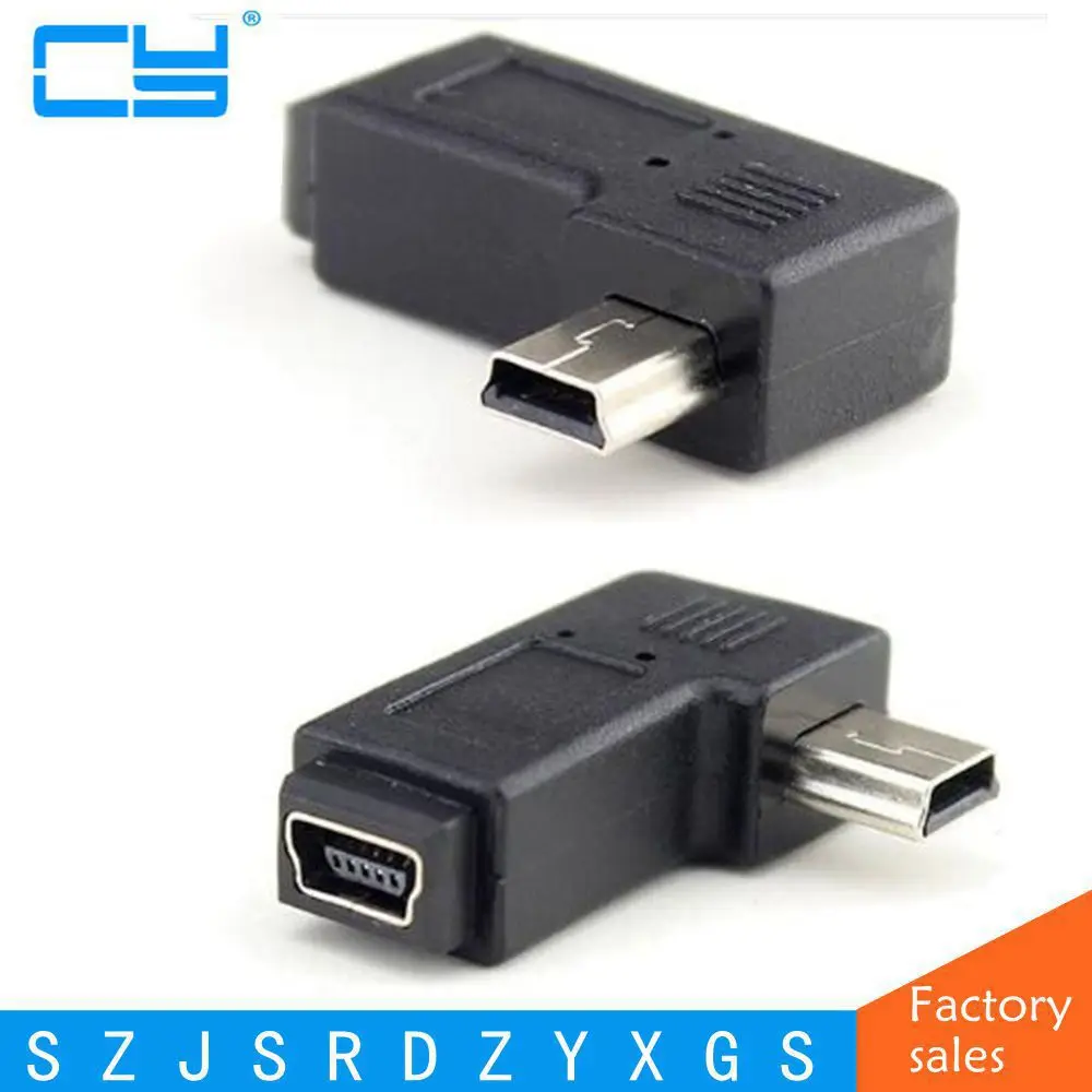 Мини USB 3. 0 5pin штекер гнездо M F УДЛИНИТЕЛЬ 90 градусов левый угол|angle adapter|usb adapter miniusb