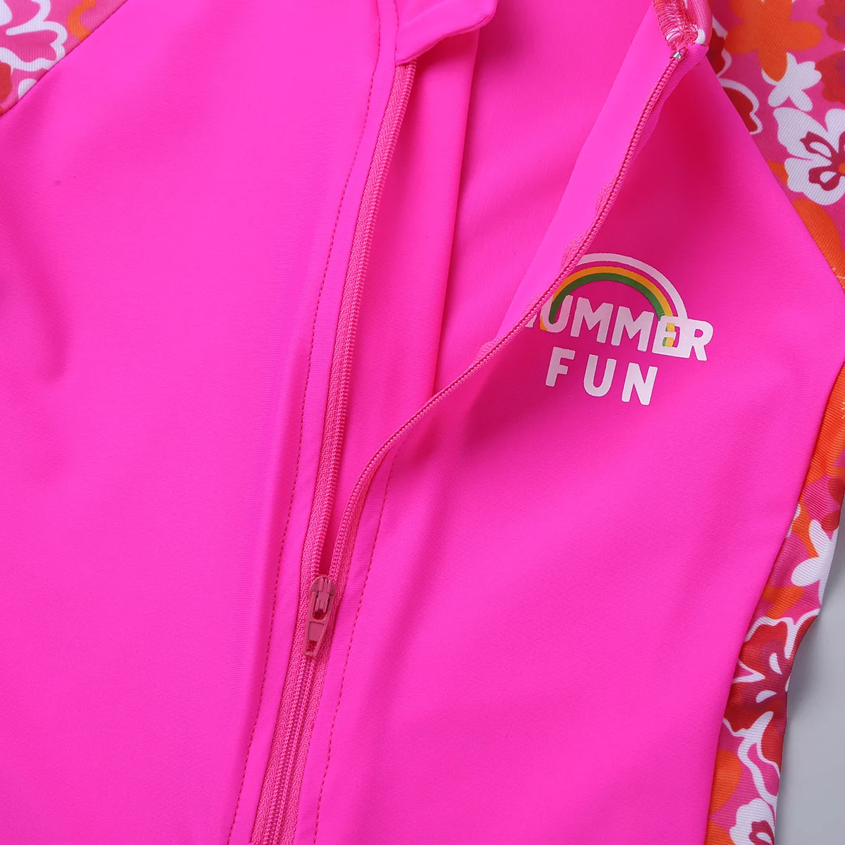 Для девочек с цветочным принтом длинным рукавом на молнии шнуровке Рашгард