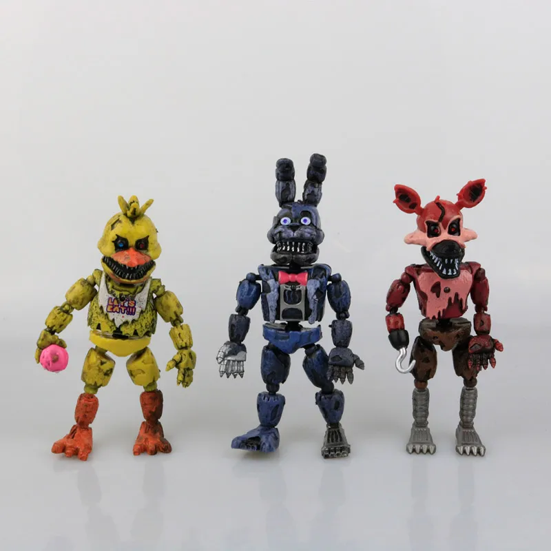 6 шт./компл. FNAF Фредди Фигурки Nendoroid 15 см ПВХ блок пять ночей у Фредди Аниме Фигурки игрушки