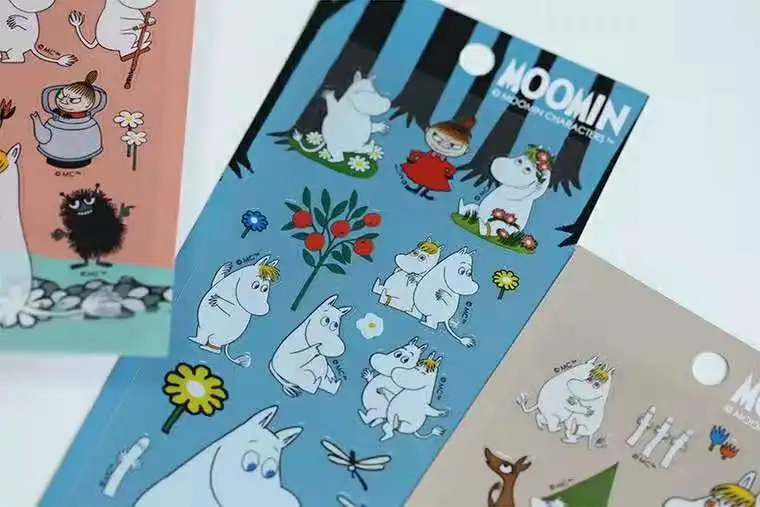 Moomin мультфильм Водонепроницаемый модный скейтборд стикер холодильник украшения Macbook muumi гитарная наклейка Косплей Очаровательная записная книжка наклейка