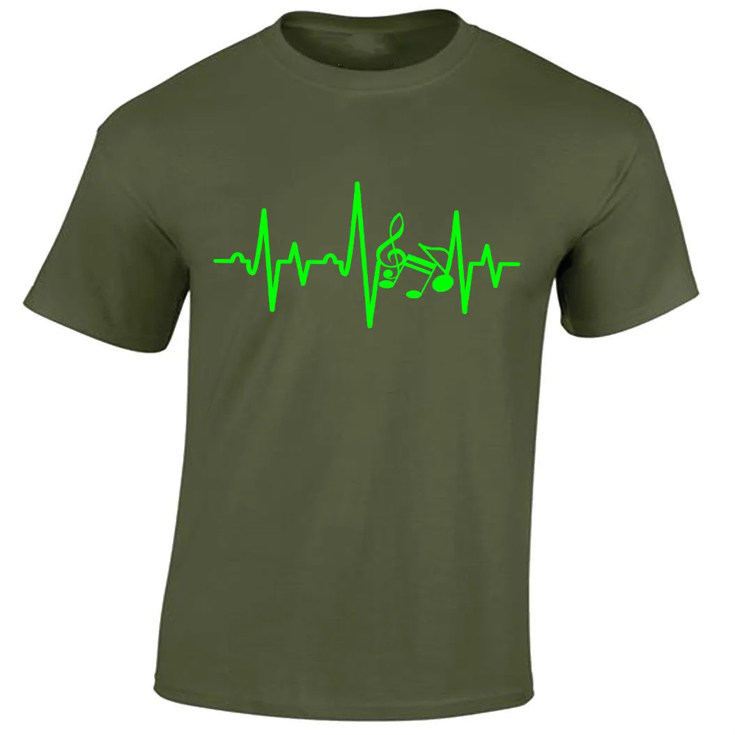 Мужская футболка с музыкальным проигрывателем EKG ECG музыкальный барабанщик FENDER