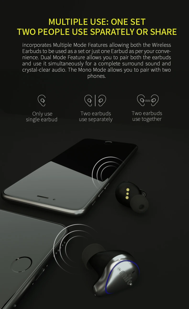 Новинка Mifo O5 5,0 настоящие Bluetooth Airphone Hifi беспроводная водонепроницаемая гарнитура бинауральные мини наушники с микрофоном для телефонных звонков и музыки