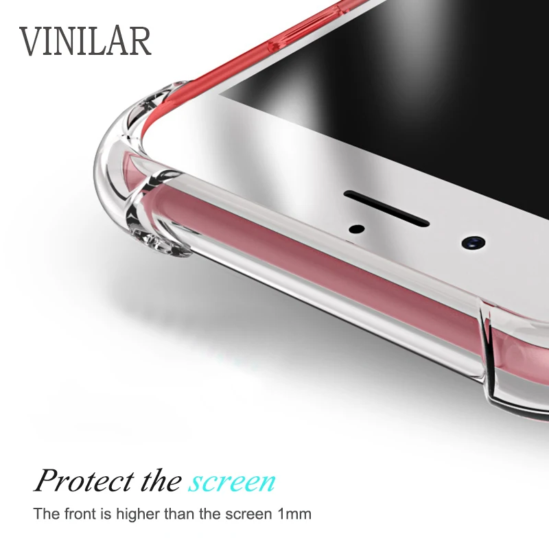 TPU Прозрачный чехол для телефона с защитой от падения iphone 7 6x8 5s plus силиконовый