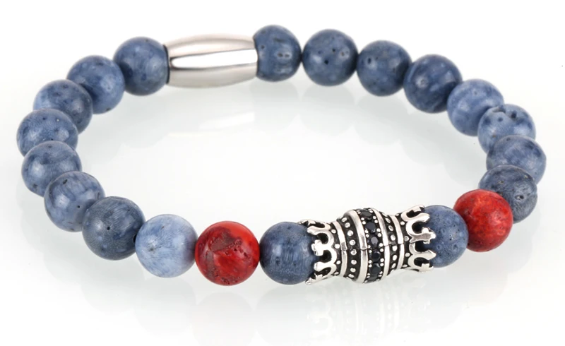 Mcllroy Bracelet Men Bead Sparta Crown 8mm Natural Stone Bracelet Bangle Handmade Man Jewelry Mens Bracelets erkek bileklik