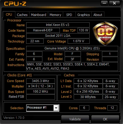 Оригинальный процессор Intel Xeon E5 2643V3 ES версии 3 20 ГГц (макс. LGA2011 ГГц) 30 м 6 ядерный 2643