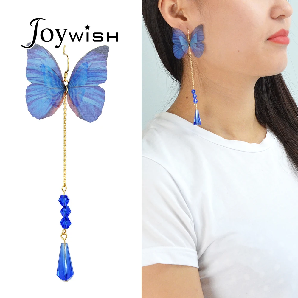 1 шт. Новинка весны 2017 года Дизайн голубой цвет бабочка длинная цепь Drop себе