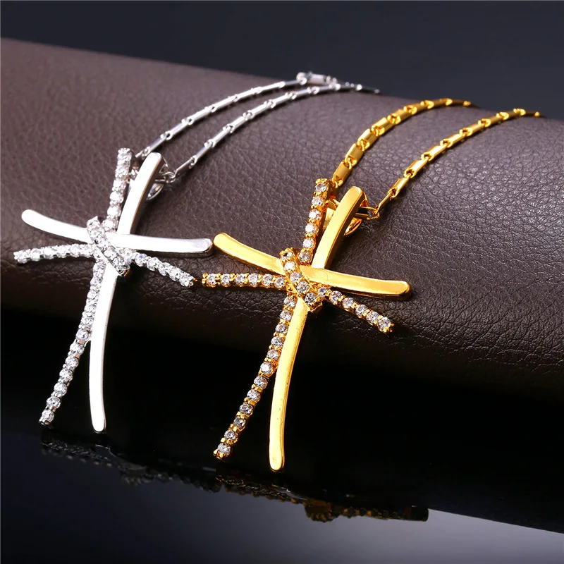 Крест ожерелье уникальный дизайн циркония христианские ювелирные изделия
