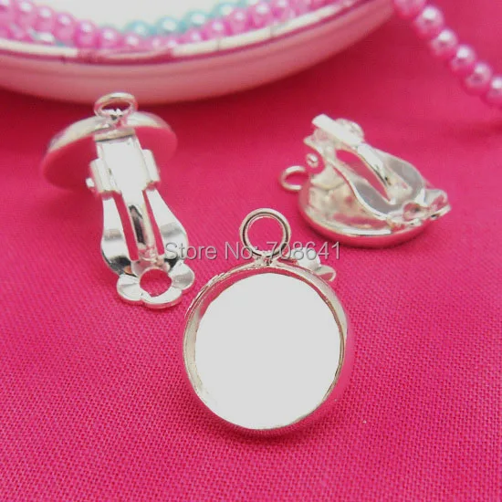 Пустые серьги базовые настройки круглый ободок с петлей боковые клипсы поделки